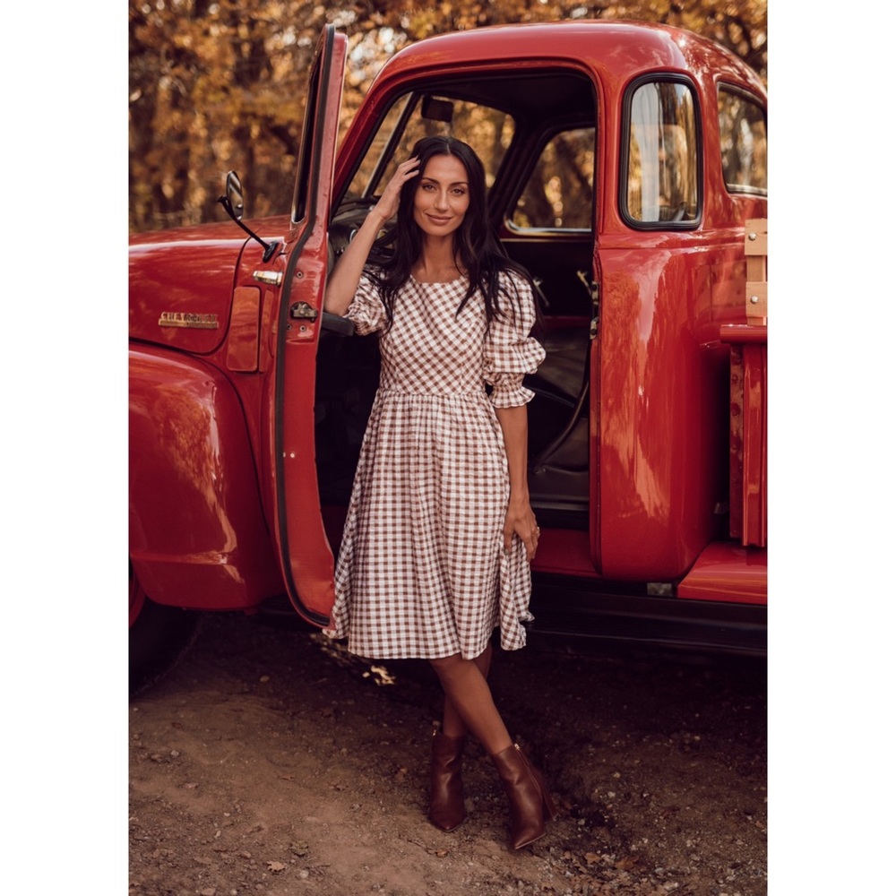 NWT Jessakae Misty Maple Gingham Dress